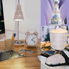 Bandă Adezivă Universala, Strass, Lungime 1m, Lățime 1.3cm, Culoare Rosegold
