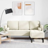 Canapea L Crem 173x131x67 cm Catifea