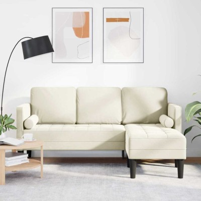 vidaXL Set de canapea Crem 173 x 131 x 67 cm Catifea 42001933 foto