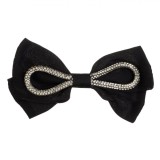 Clamă Păr Dama, Funda Neagră cu șiret și Strasuri, 12cm