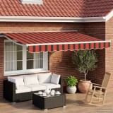 vidaXL Cort electric retractabil Portocaliu, Alb și Negru 3,5 x 2,5 m 3421336