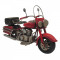 Macheta Motocicleta Retro din metal rosu negru 19 cm x 8 cm x 11 h Elegant DecoLux