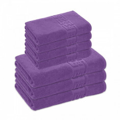 Set 7 Prosoape din 100% Bumbac Pakistanez 4buc x 30x50cm 3buc x 50x90cm Violet