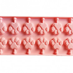 Forma silicon 12 cavitati, Labute, Acadele din ciocolata sau Acadele din zahar, Roz, 26 cm, 244COF