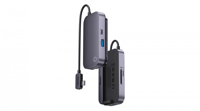 Baseus PadJoy Hub 6in1 USB-C USB 3.0 + HDMI + USB-C PD + jack de 3,5 mm + SD/TF (gri)