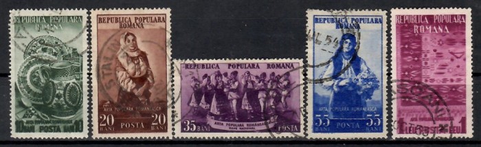 Romania 1953, LP.345 - Artă populară rom&acirc;nească (uzuale), Stampilate