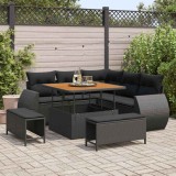 Cumpara ieftin Set de canapele pentru grădină 8 pcs Negru poliratan