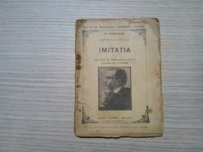 IMITATIA - Din punct de Vedere Psicho-Social - N. Vaschide - 1900, 80 p. foto