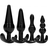 Set 4 Dopuri Anale Negre Justforme, Diverse Marimi, Stimulare Punctul P, Material Sigur