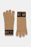Moschino mănuși din amestec de l&acirc;nă culoarea auriu, M3166 65422