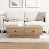 Masuta Cafea vidaXL Stejar Artizanal 90x90x28cm MDF Maro Patrata Living Design Modern Sertare Depozitare