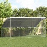 vidaXL Cușcă pentru pui Argintiu 400 x 200 x 198.5 cm Oțel Galvanizat 3368317