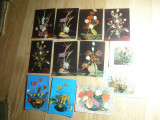 12 Ilustrate - Aranjamente Florale , anii &#039;70-&#039;80 Romania, Necirculata, Printata