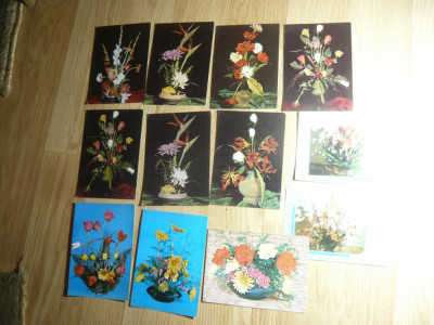 12 Ilustrate - Aranjamente Florale , anii &amp;#039;70-&amp;#039;80 Romania foto
