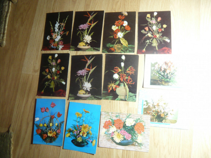 12 Ilustrate - Aranjamente Florale , anii &#039;70-&#039;80 Romania