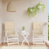 Set 2 Perne Scaun Spatar Inalt vidaXL, 120x50x3cm, Poliester Bej, Rezistent Apa, Fixare cu Snur