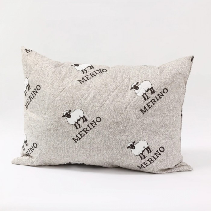 Pernă Merino 50x70 cm cu umplutură din l&acirc;nă naturală, potrivită pentru toate pozițiile de somn