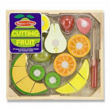 Set fructe lemn pentru taiat Melissa &amp;amp; Doug, 17 piese