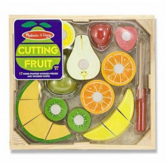 Set fructe lemn pentru taiat Melissa &amp; Doug, 17 piese