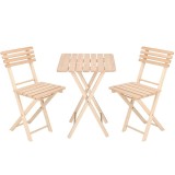 Set masa patrata plianta, cu 2 scaune pliante, gradina sau balcon Solas Household NewTrend