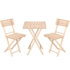 Set masa patrata plianta, cu 2 scaune pliante, gradina sau balcon Solas Household NewTrend