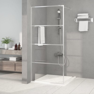 Paravan duș walk-in argintiu 90x195 cm sticlă ESG transparentă foto