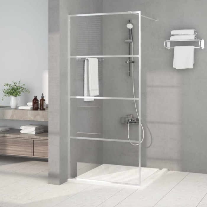 Paravan duș walk-in argintiu 90x195 cm sticlă ESG transparentă