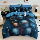 Cumpara ieftin Lenjerie de pat de Craciun cu 6 Piese din finet, cu imprimare digitala 5D, Model JOJO8009