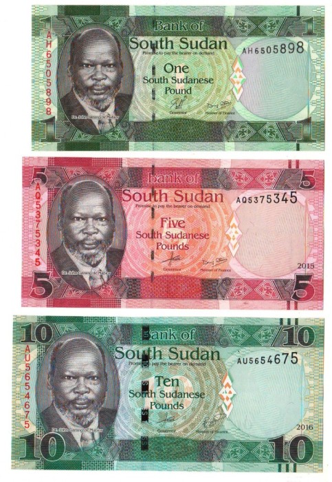 SV * Sudanul de Sud / South Sudan LOT 1 - 5 - 10 POUNDS 2011 * Fauna * AUNC+ / UNC