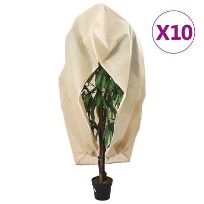 vidaXL Huse de plante din fleece cu fermoar 10 buc 70 g/m&amp;sup2; 1,55x1,55 m foto