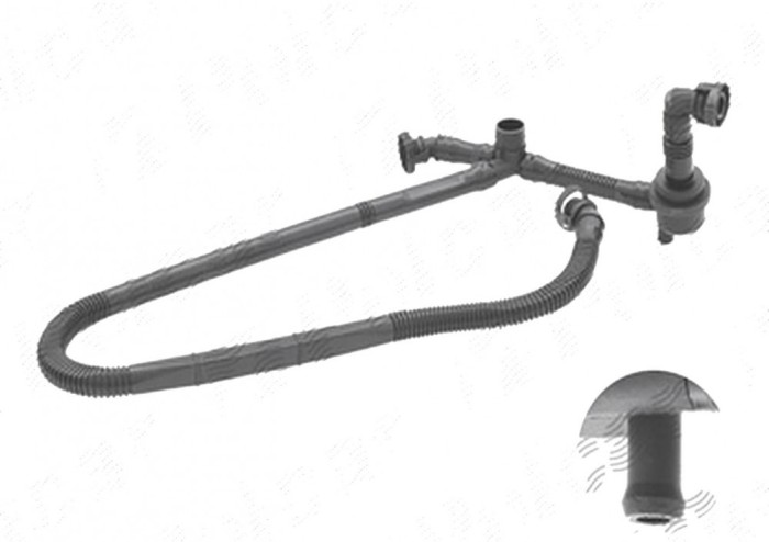 Furtun aerisire arbore cotit, Audi A4 (B5), 1994-2002, A6, (C5) 1997-2005, Vw Passat B5 1997-2005, Motorizare 2,4; 2,8,