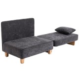 HOMCOM Fotoliu Extensibil cu Perne și Buzunare, 70x70x80cm, Gri &Icirc;nchis | Aosom Romania