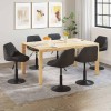 VidaXL Scaune de sufragerie pivotante 6 buc, negru, catifea 3088799