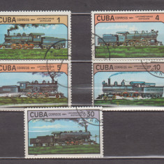 M2 TS2 6 - Timbre foarte vechi - Cuba - locomotive cu aburi