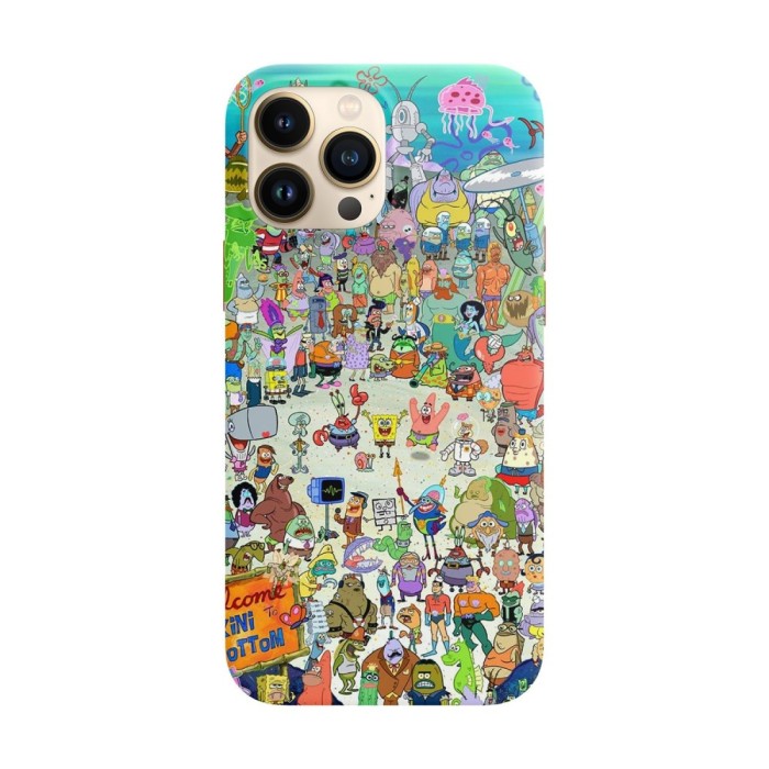 Husa compatibila cu Apple iPhone 14 Pro model Bikini Bottom Spongebob, Silicon, TPU, Viceversa