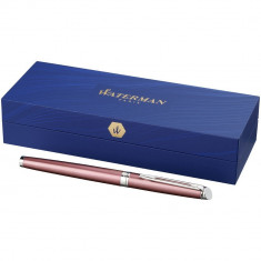 Stilou elegant Waterman Hemisphere, metal, roz, breloc inclus din piele ecologica si metal foto