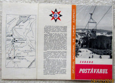 Postavarul Poiana Brasov - ONT &amp;quot;Carpati&amp;quot;. Pliant turistic cabane din anii &amp;#039;60. foto