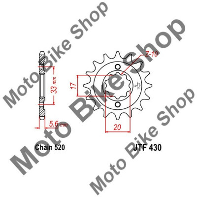 MBS Pinion fata 520 Z13, Cod Produs: JTF43013 foto