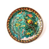 Farfurie decorativa 50 cm diametru lucrata manual subiect marin IKAROS Grecia ceramica glazurata culori vii