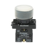 Buton de comanda alb cu capac protectie IP65, 1NO, 400V/10A, LAY5-EP11