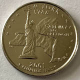 AMERICA QUARTER 1/4 DOLLAR 2001 LITERA P.(PURTATI CATRE LIBERTATE ),PL. PLATINA