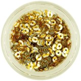 Paiete nail art &icirc;n formă de disc, argintii cu dungi aurii
