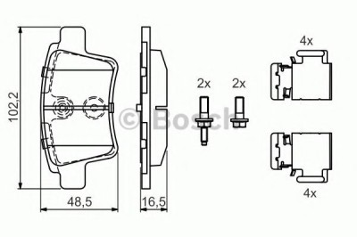 Set placute frana,frana disc CITROEN C4 Grand Picasso I (UA) (2006 - 2016) BOSCH 0 986 494 622 foto