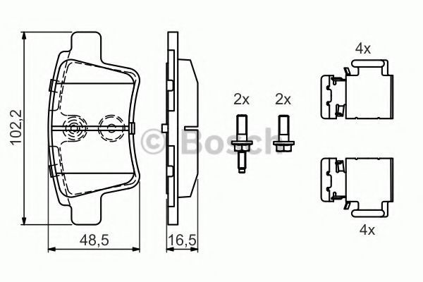 Set placute frana,frana disc CITROEN C4 Grand Picasso I (UA) (2006 - 2016) BOSCH 0 986 494 622