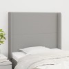 VidaXL Tăblie de pat cu aripioare gri deschis 103x16x118/128 cm textil 3119290
