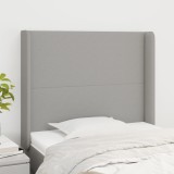 VidaXL Tăblie de pat cu aripioare gri deschis 103x16x118/128 cm textil 3119290