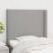 vidaXL Tăblie de pat cu aripioare gri deschis 103x16x118/128 cm textil 3119290