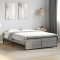 Gossi cadru de pat, gri sonoma, 135x190 cm, lemn prelucrat si metal
