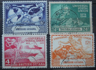 BRITISH GUIANA 1949 SERIE UPU foto