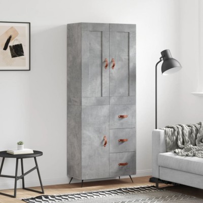 vidaXL Dulap &amp;icirc;nalt, gri beton, 69,5x34x180, lemn compozit foto